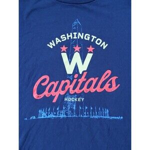 Vintage 00s Washington Capitals NHL Hockey T-Shirt Delta Pro Weight Navy XL Y2K
